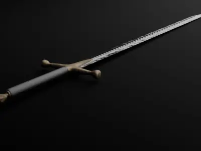 English Longsword Low-poly 3D model