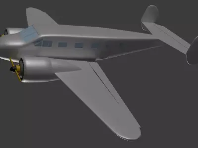 Plane Beechcraft model 18 Free 3D model
