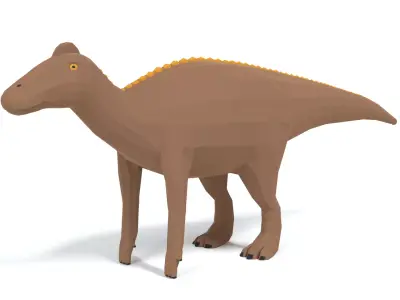 Low Poly Cartoon Edmontosaurus Dinosaur Low-poly 3D model