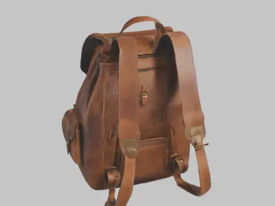 Adventure Style Backpack Low Poly Ready Low-poly 3D model