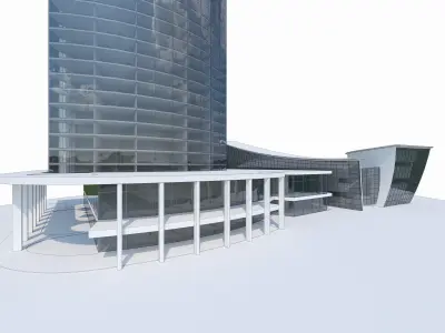 High-rise Office Building 03  Low-poly 3D model