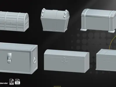 25 Medieval Chest Vol1   Low-poly 3D model