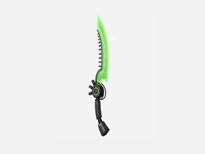 SciFi Dagger A03 Black Green - Sci Fi Weapon Design Free low-poly 3D model