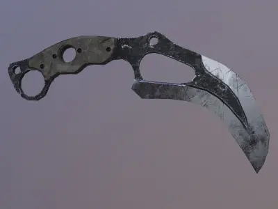 Crooked knife Free low-poly 3D model