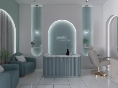 Modern Hair Salon 3D Model 3D model