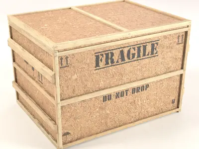 Chipboard cargo box Low-poly 3D model