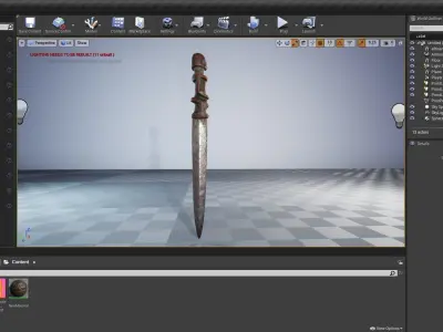 African knife Low-poly 3D model