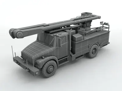  Electricians Utility Truck Low-poly 3D model