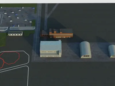 International airport of Kaliningrad khrabrovo Low-poly 3D model