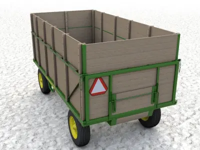 John Deere 1065 Wagon  1966 3D model