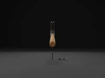 Hammer Animated 3D Model Low-poly 3D model