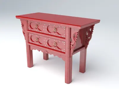 CHINESE ALTAR CABINET Low-poly 3D model