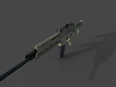 3D Rifle Models  Low-poly 3D model