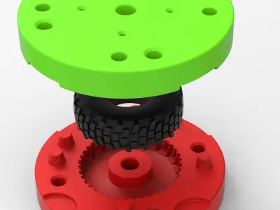 Mold for diecast military truck tire 5 Scale 1 to 25 3D print model