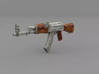 AKM Assault Rifle  Game Ready Low Poly PBR Weapon Low-poly 3D model