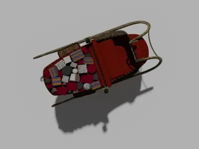 Santa Sleigh 3D model buy