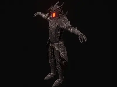 Knight PBR demon Low-poly 3D model