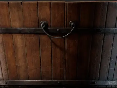 Wooden Bucket Big Low-poly 3D model