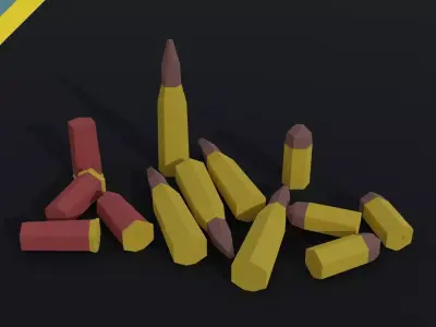 Cartoon ammo Polygonal Style Low-poly 3D model