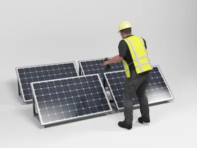 Solar Installation Low-poly 3D model