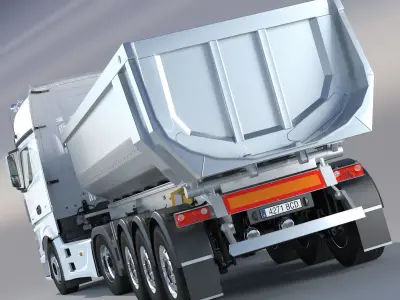 Mercedes Actros MP4 Gigaspace with Aluminium Dumper  3D model