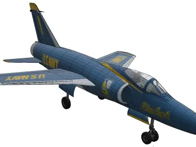Grumman F11F Tiger Low-poly 3D model