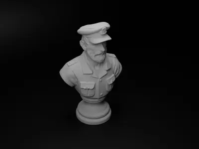 Truck Driver Bust Chess 3D print model