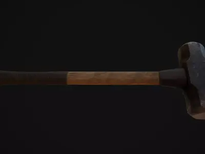 Sledge Hammer PBR Game Ready Free low-poly 3D model