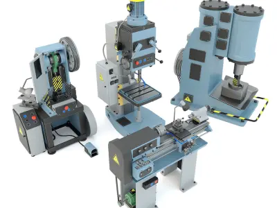 Forging hammer press drilling lathe machine tool - Collection 3D model