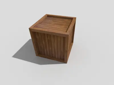 low poly wooden crate Low-poly 3D model