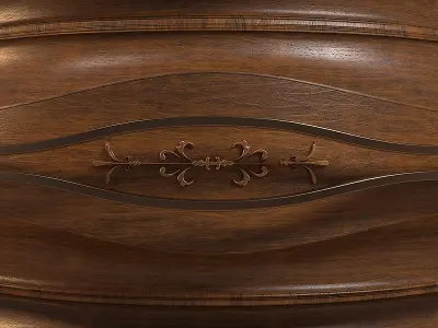 Antique Wood Dresser 3D model