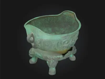 Lion-Head Censer  Regal Ritual in Sculpted Smoke 3D model
