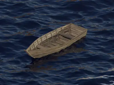 Simple Boat Low-poly 3D model