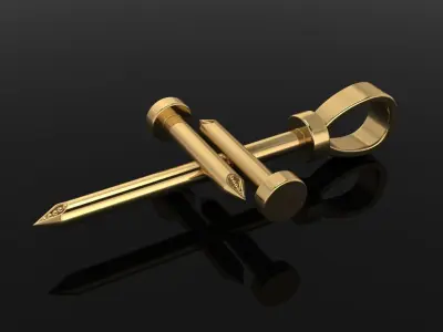 Nail Cross Pendant Mid Size 3D print model