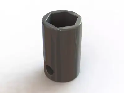 Soquete Longo 1-2 pol x 3-8 pol Long Socket 3D model