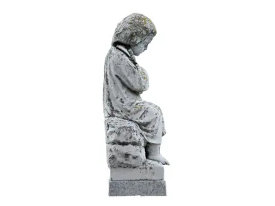 Child Funeral Sculpture Monument  Low-poly 3D model