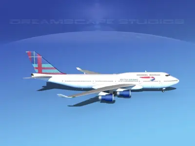 Boeing 747-400 British Airways 3D model
