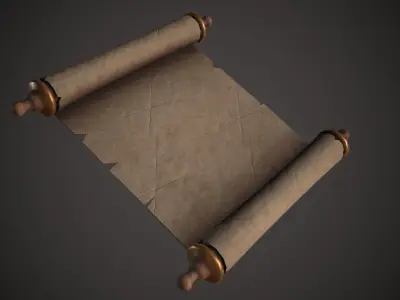 Old Paper Scroll Low-poly 3D model