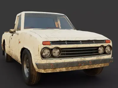 Toyota pick up truck Low-poly 3D model