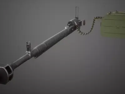 DShK Machine Gun highpoly 3D model