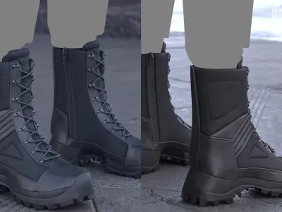 Military Boots Low-poly 3D model order