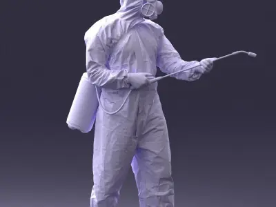 000342 Disinfector in Protective Suit 0329 3dp 3D print model
