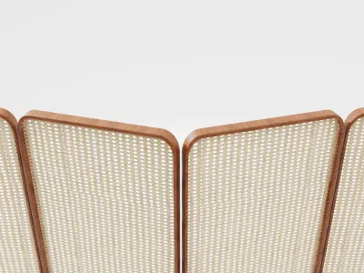 Wooden Wicker Room Divider Free low-poly 3D model