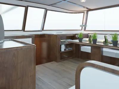 Boat 3d Model L1 Salon and Wheelhouse Design  3D model