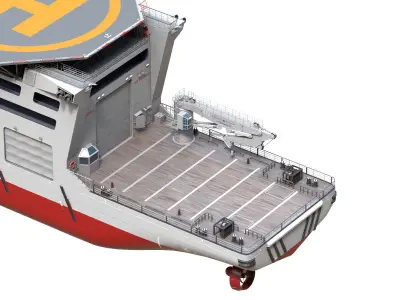 Offshore Construction Vessels Blue 3D model