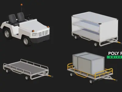 Poly Pro Vehicles Airport Low-poly 3D model