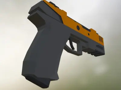 Sci Fi Pistol game ready Low-poly 3D model