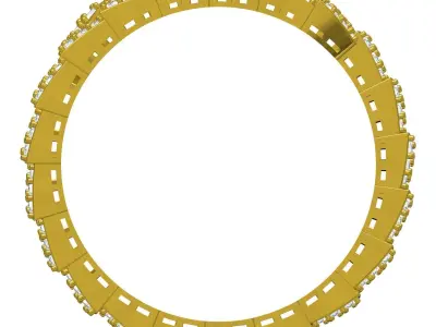 Antique Pave Diamond Bracelet 3D print model