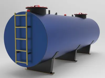Fluid Tank Low-poly 3D model purchase