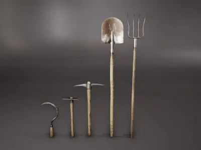 Medieval Props Low-poly 3D model get